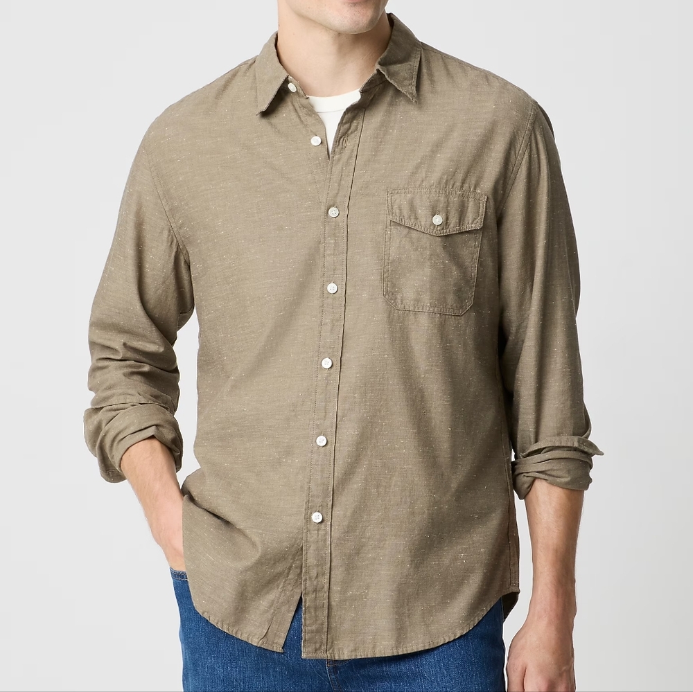 J. Crew Men's Texured Oxford Shirt New Size Large